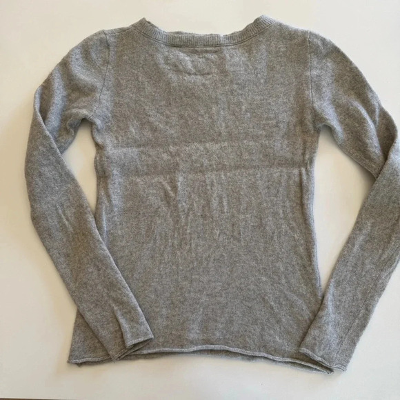 Kristensen Du Nord-Vneck-Sweater-Grey-Cashmere/Wool- Fall-Soft-Cozy-Italy-Size 1 - Picture 4 of 15